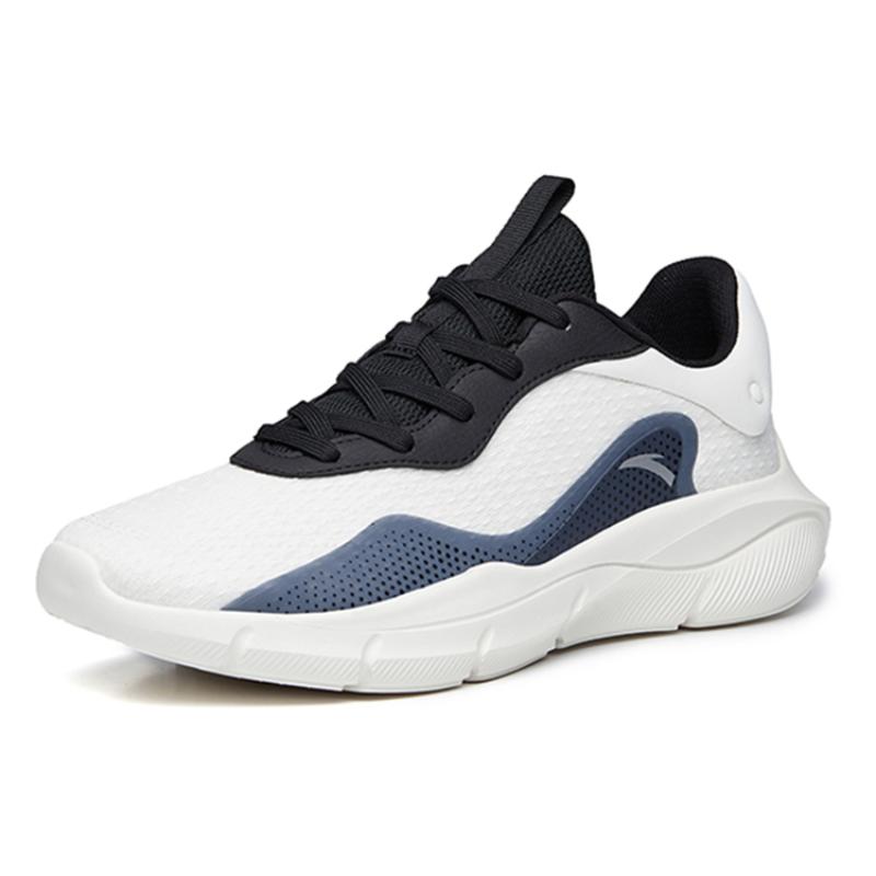 Anta Linghui Cushioned Anti-Slip Wear-Resistant Breathable Lightweight Low-Top Training Shoes Men's White Black Sneakers 112237701-3