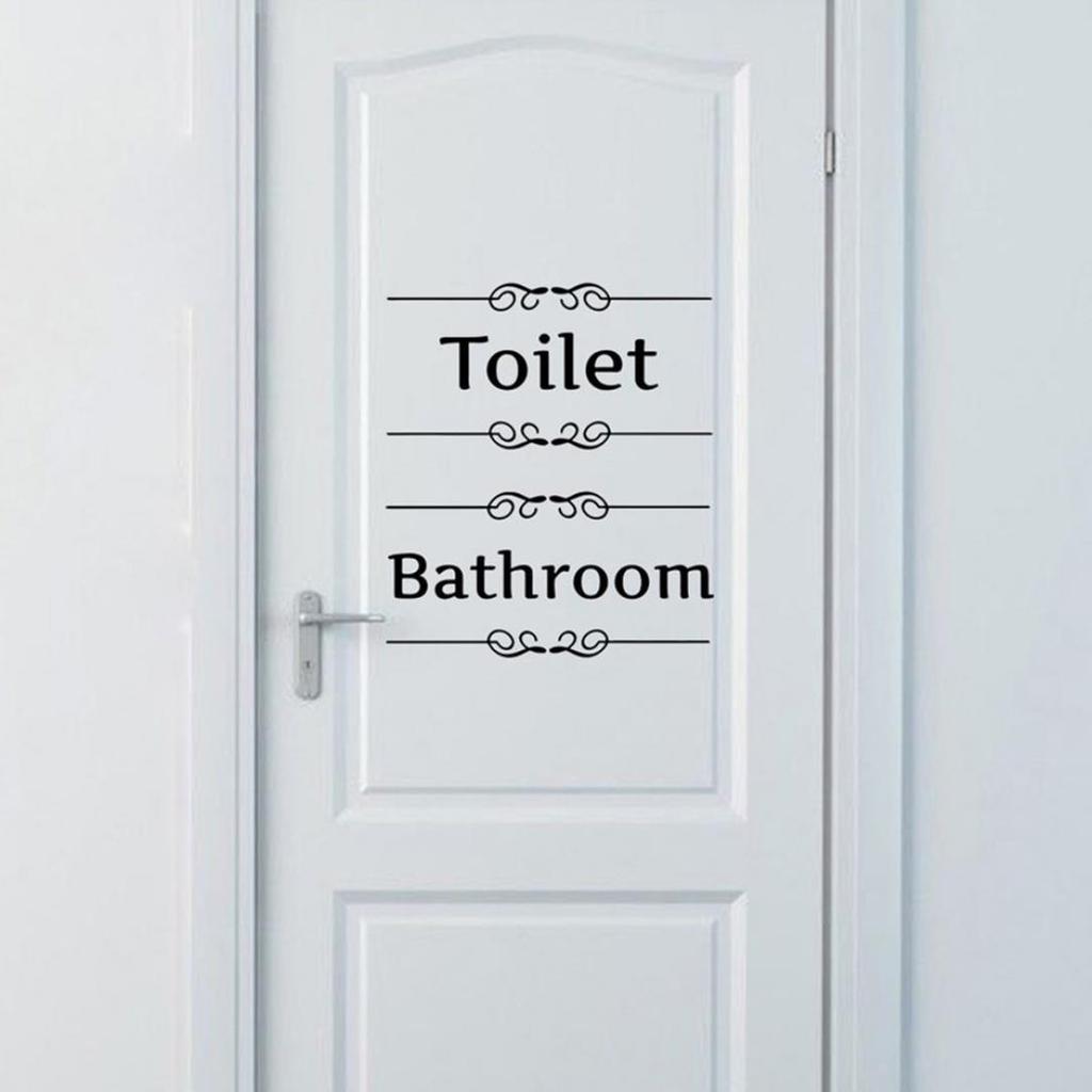 Removable Waterproof Bathroom Toilet Door Wall Decal Sticker Home DIY Decor