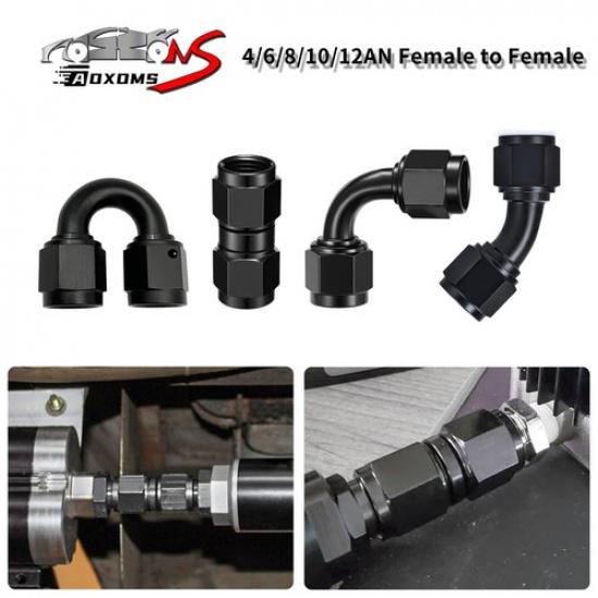 AN4/AN6/AN8/AN10/AN12 Female Swivel Coupler Union Fitting Adapter Aluminum 1-2pc