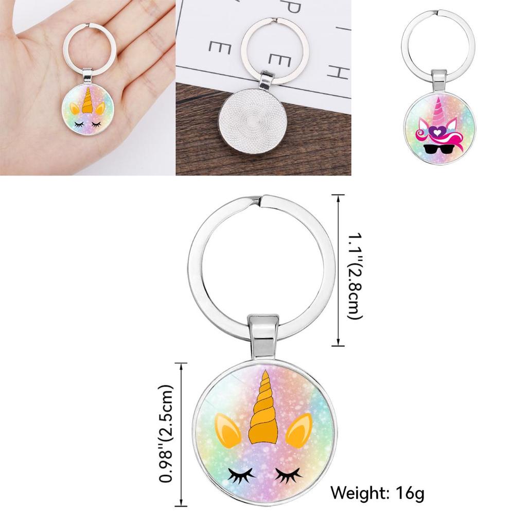 New Crown Unicorn Time Gem Simple Pendant Keychain Bag Charm Zinc Alloy