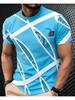 Men's T Shirt Breathable 3D Digital Print Striped T-Shirt - Short Sleeve Round Neck Summer Casual Comfortable Stretch Fit