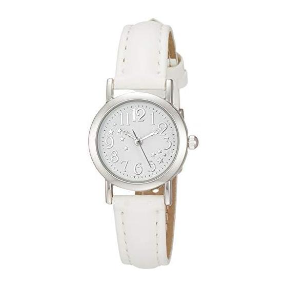 ALIAS Watch Analog Amalfidia Waterproof Leather Strap Star White Dial WW19010A-91 Women s White