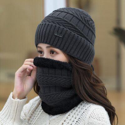 Hat Women's Winter Velvet Warm Ear Protection Wool Hat Fashionable Versatile Autumn and Winter Thickened Cold-proof Knitted Hat