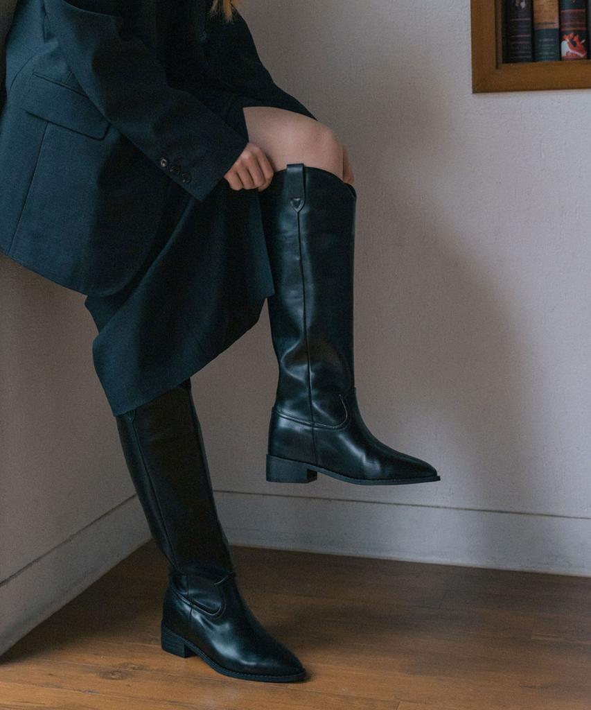 Eiffelclassic 101 Vegan Western Long Boots_ Black 5.5Cm