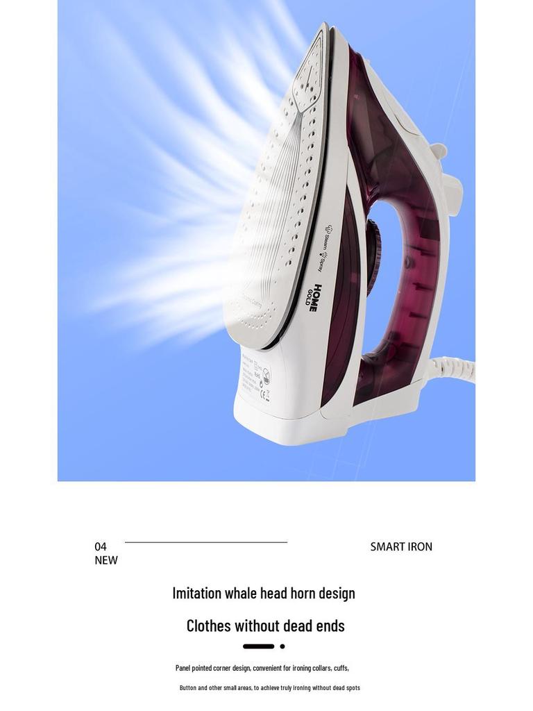 Compact Handheld Steam Iron with Ceramic Soleplate and Large Water Tank
