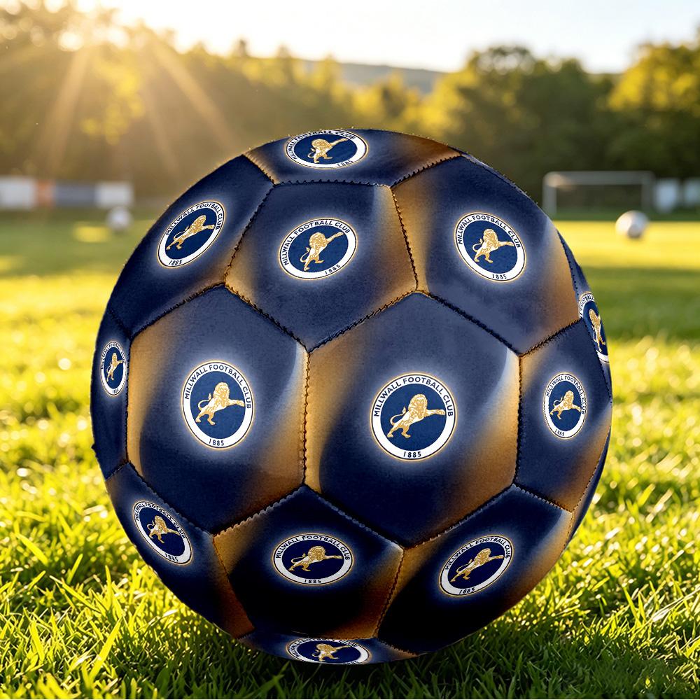 Millwall FootballPrinted Size 5 Soccer Ball, Anti Slip Adult Match Football Souvenir for Football Fans