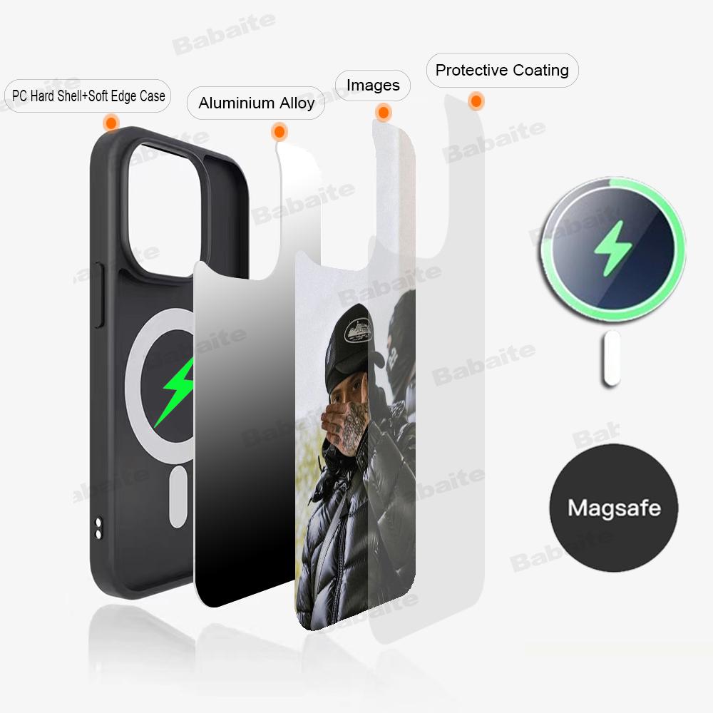 UK Drill Rapper Central Cee Phone Case Magnetic Case For IPhone 16 14 13 12 11 15 Pro Max Plus For Magsafe Wireless Charge Cover