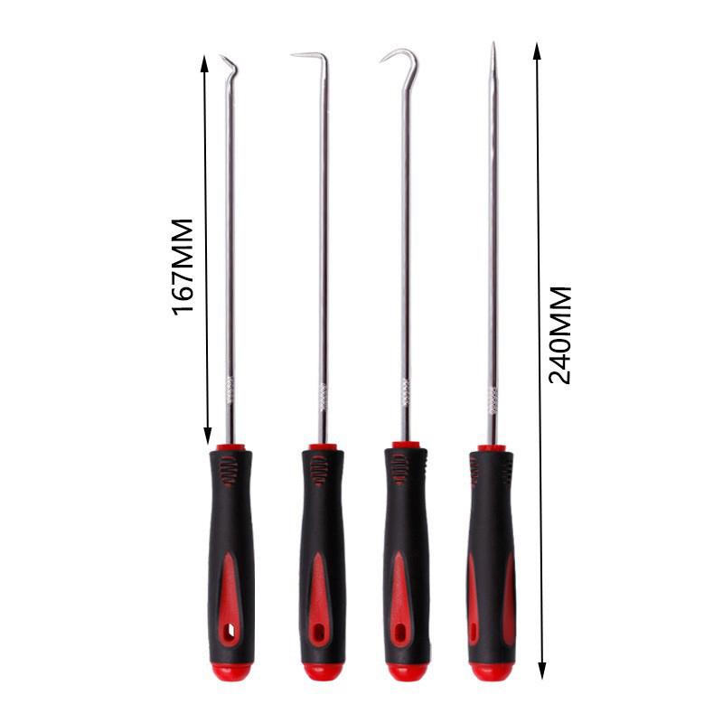 4 Pcs Car Auto Vehicle Oil Seal Screwdrivers Set O-Ring Seal Gasket Puller Remover Pick Hooks Durable Tools