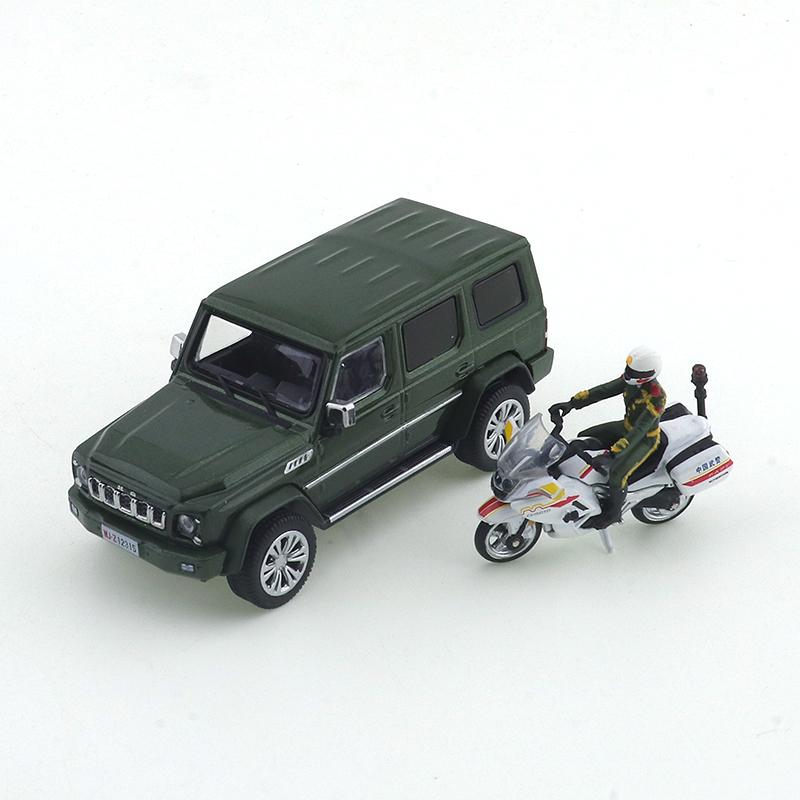 XCARTOYS 1/64 Beijing BJ80 Bewaffnete Polizei Öffentliche Sicherheit Eisenreiter Set Autos Legierung Druckgussmodell Kinder Weihnachtsgeschenk Spielzeug für Jungen