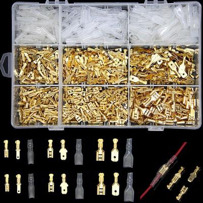 Kit Male Female Cold Pressing Terminals Connector Wire Connectors Insert Spade Plug Spring
