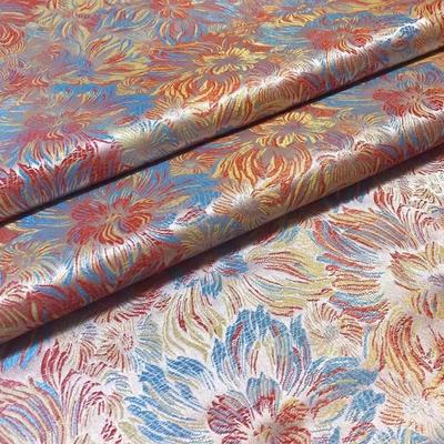 100*90Cm Damask Silk Satin Brocade Jacquard Fabric Vintage Colorful Floral for Sewing Coat Curtain Tablecloth Sofa Skirt Clothes