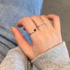 Black Zircon Love Ring Female Niche Design Sense Cold Wind Light Luxury High-End Index Finger Ring Sweet And Cool Jewelry