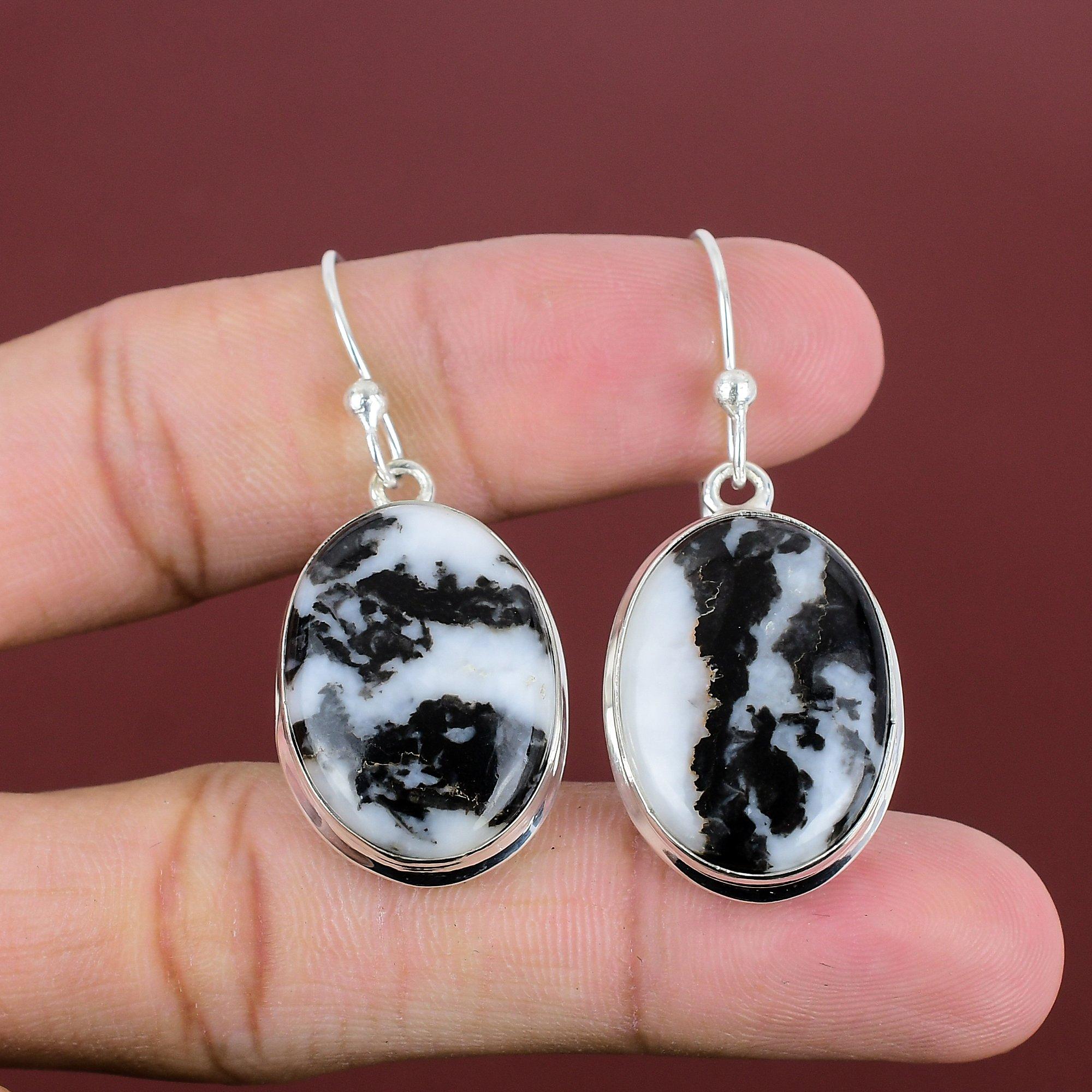 White Buffalo Turquoise Earring Gemstone Earrings 925 Sterling Silver Earring Turquoise Jewelry Handmade Earring Boho Jewelry Wedding Gifts