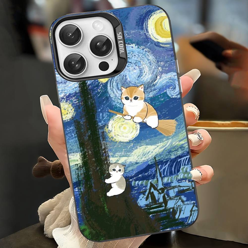 

M-Mofusand Cute Shark Cat Colorful Phone Case For IPhone 17 16 15 14 13 12 11 Pro Max Plus Matte Cover iPhone 16 plus