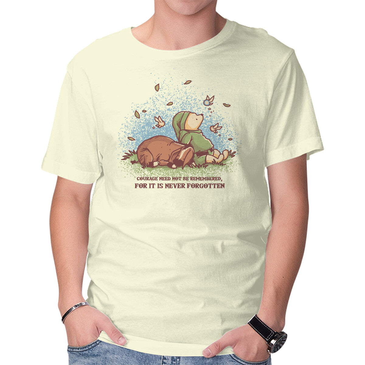 Unisex Crew Neck T-Shirt Legendary Bear Graphic Short Sleeve Casual Tee M