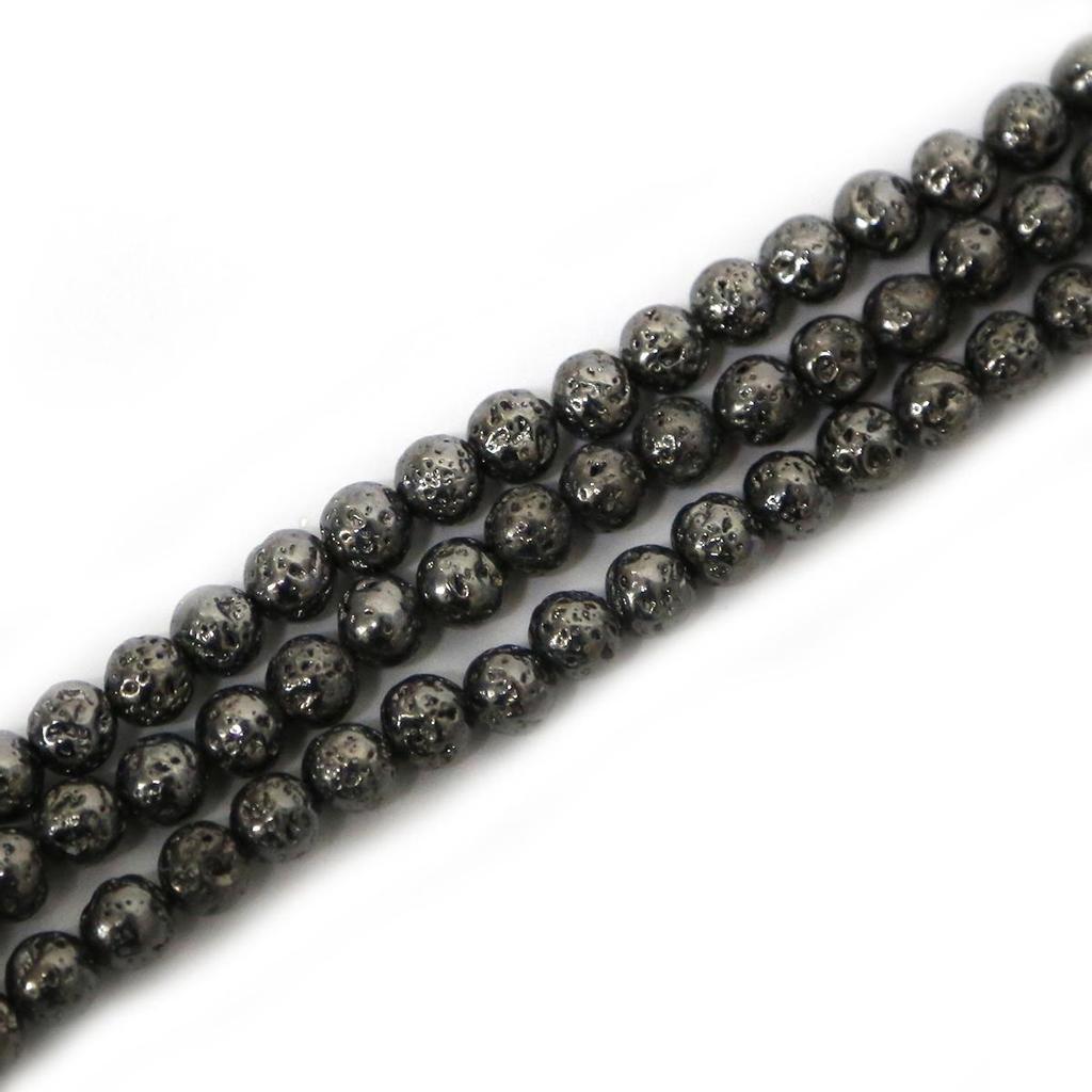 Přírodní lávový kámen kulaté hematitové korálky pro 4 6 8 10 mm vyšívání na výrobu šperků