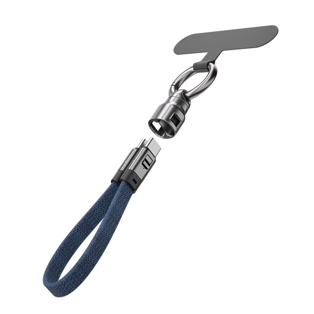 PD240W Keychain Fast Charging Cable 2 In 1, Type C To Type C Data Cable, Zinc Alloy Portable Charging Cord for Laptop,