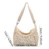 New Corduroy Crossbody Bag Polka Dot Large Capacity Shoulder Bag Butterfly Knot Tote Bag