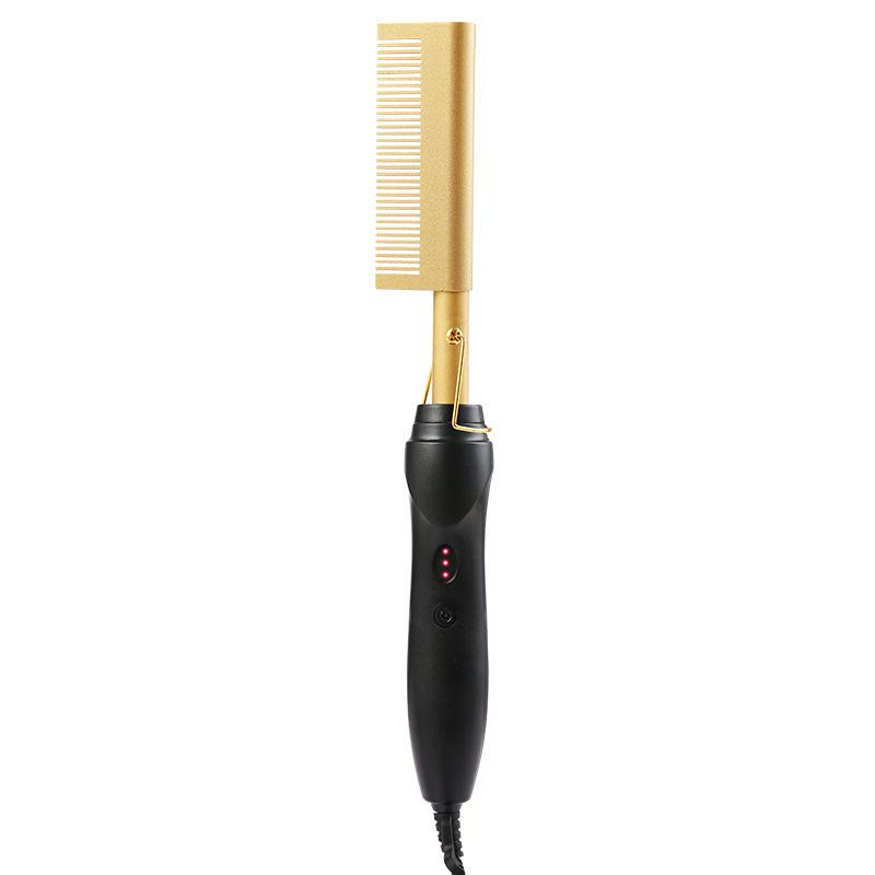 Dual-Use Electric Copper Comb: Straightening and Curling Hair Tool Upgraded Copper Comb US Standard