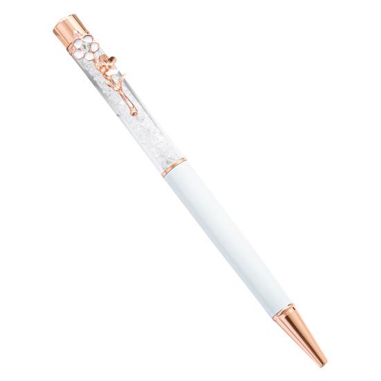 Ball Point Pen Four Leaf Clover Clip Rhinestone Included Multi-color Portable Creative Signing Pen for School