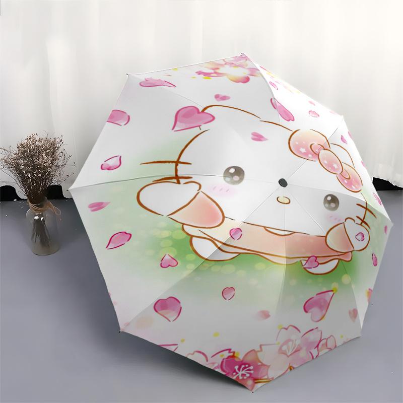 Petals Hello Kitty Automatic Opening and Closing Umbrella - Suitable for Various Occasions, Outdoor Activities, Lightweight and Durable Automatic Fold
