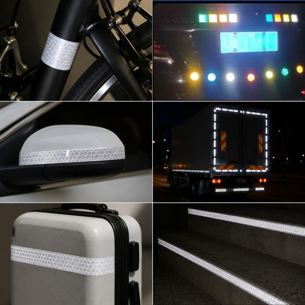 5cm width Reflective Tape 1/3/5/8m Safety Warning Sticker Reflector Protective Tape Strip Film for Trucks Auto Motorcycle VanPinstriping Tape 3