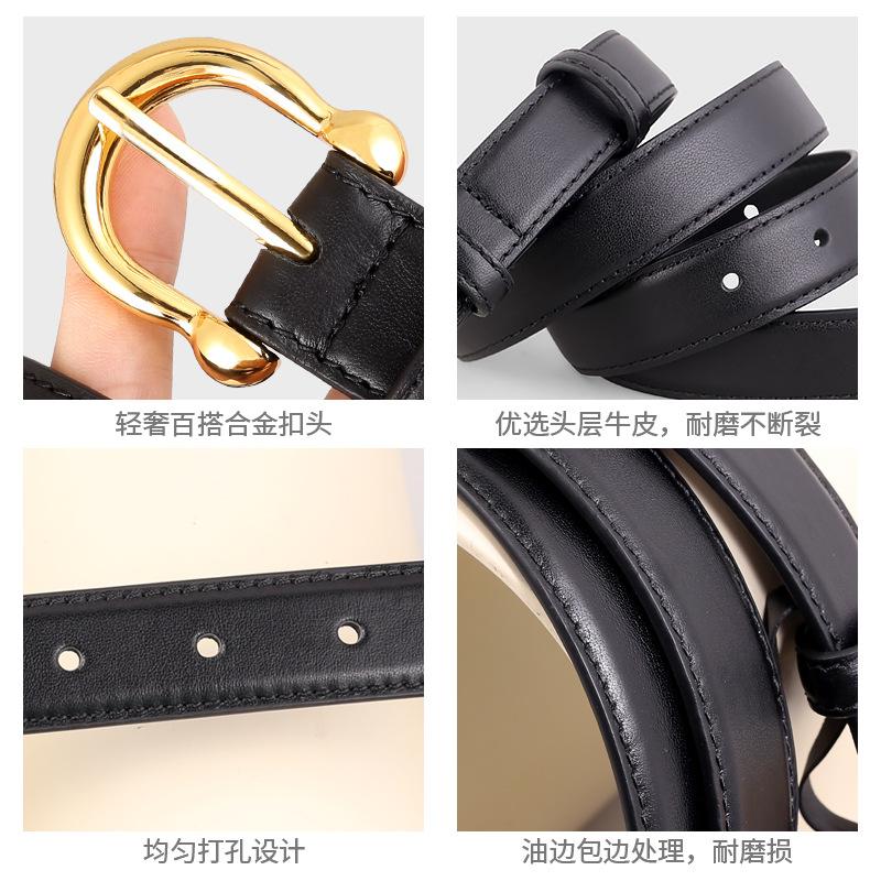 Sunshine Cabin With Artifact Leather Gold Buckle Women'S Jeans Belt Women