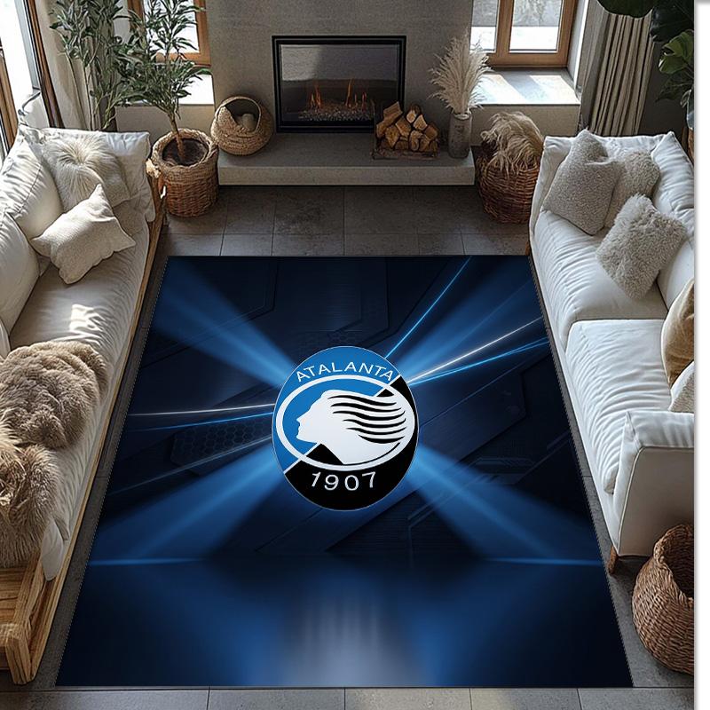 Tappeto Morbido per Pavimento Antiscivolo con Motivo Calcio Atalanta FC Tappeto per Interni Tappetino Decorazione Sportiva per Camera da Letto