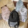 Girls Plaid Backpack Junior High School Student Schoolbag Children Large Capacity Backpack