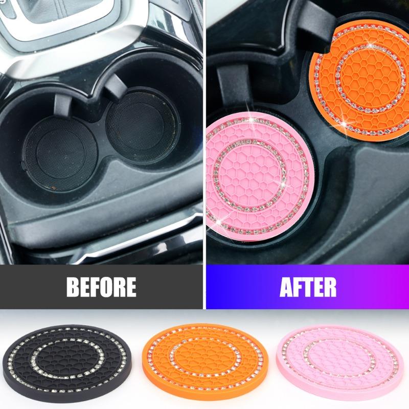 Car Coaster Double Diamond Auto Water Cup Groove Non-slip Pad Honeycomb Heat Insulation Anti Scalding Mat Car Door Groove Mat