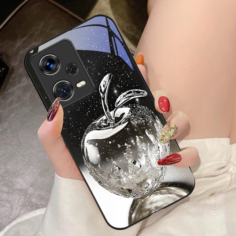 Transparenter Kristall-Apfel für Xiaomi 14 Ultra 13 Lite Redmi Note 13 11 Pro 12 Plus Poco X6 3 Pro F4 6 GT Gehärtete Handyhülle