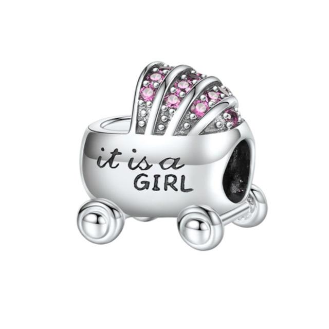 100 %Real 925 Sterling Silver Pink Enamel Flower Ribbon Charms Beads Fit Original Bracelet For Women Jewelry Making