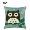 Cartoon Owl Pattern Printed Throw Pillow Case Home Livingroom Pillow Cover (the Pillow Inner Is Not Included)