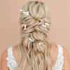 5PCS U-Shape Hairpin with Ceramic Flower Anti-slip Stable Grip Wedding Bridal Headdress for Birthday Stage Party Hairstyle Making