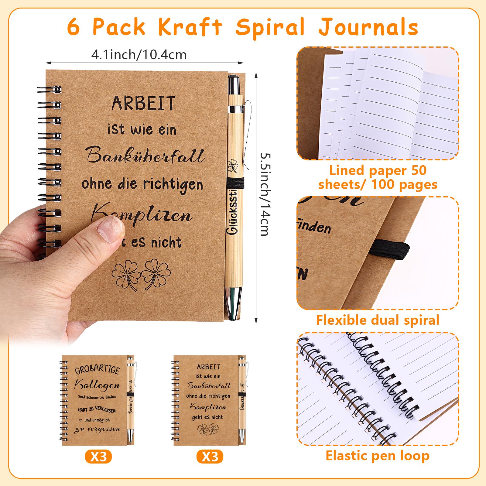 

Set Of 6 Thank You Gifts For Colleagues Spiral Bound Motivational Inspirational Notebook With Ballpoint Pen For Colleagues Farewell Gifts Host Gifts