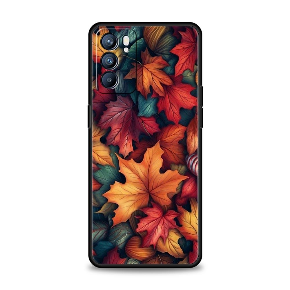 Cartoon Leaf Phone Case For Oppo A17 A31 A54 A57 A78 A79 A98 Find X5 X6 Reno 6 7 8 10 11 12 13 F Pro 5G Soft TPU Cover Funda Bag