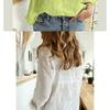 Spring and Autumn Solid Color Casual Loose Long-sleeved Linen Shirts In Stock