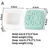 3D Circular Flower Soap Silicone Mold Classic Patterns Round Square Flower Soap Candle Resin Making Tool Diy Handmade Gift
