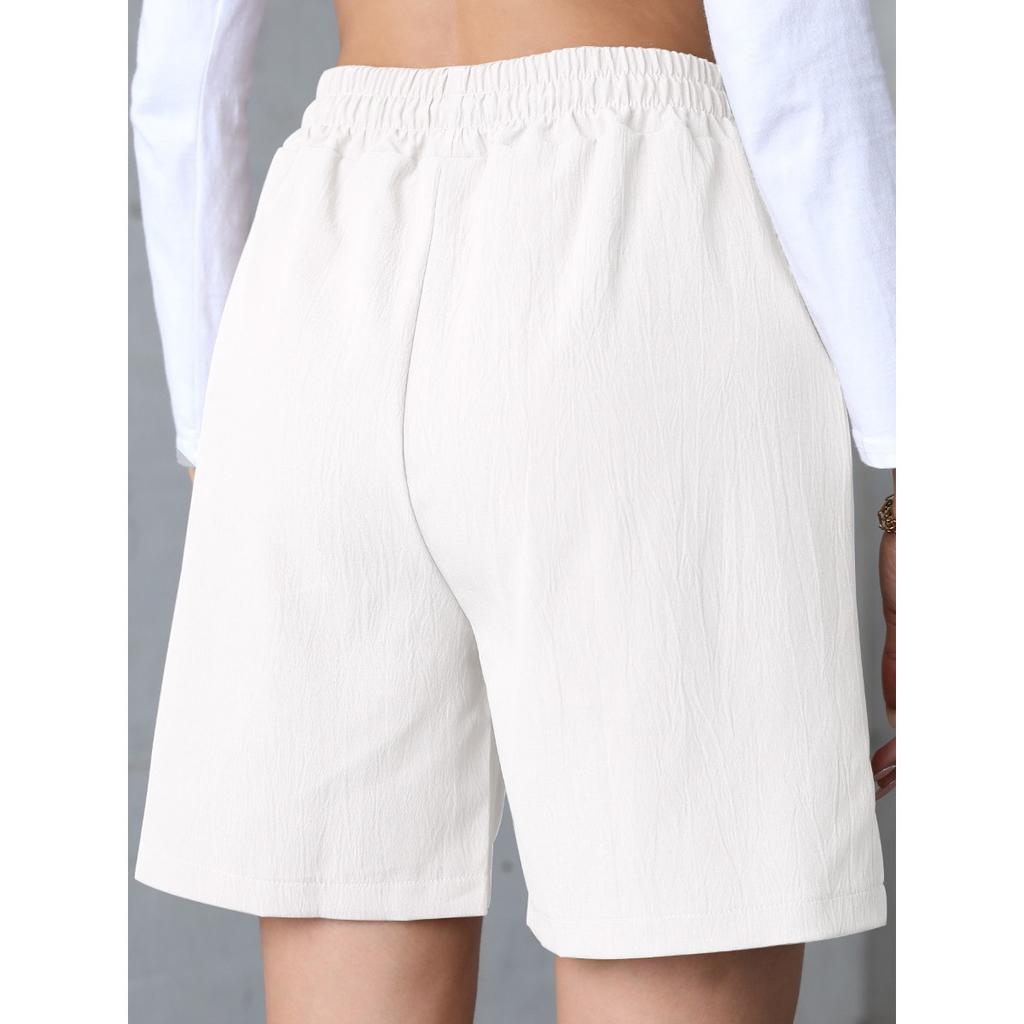 Summer New Style, Loose Fit, Linen, Casual Shorts, Solid Color, Plus Size, High Waist, Wide Leg Pants for Women