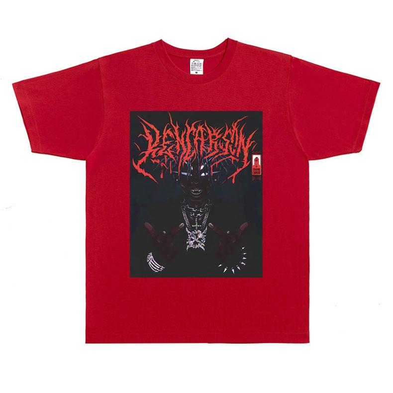 Rapper Ken Carson A Great Chaos Gothic Graphic Tshirt Playboi Carti Opium Merch T Shirts Male Hip Hop Fashion Oversized T-shirts S