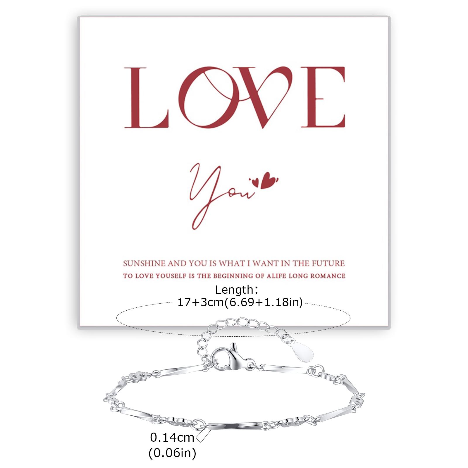 

Vnox Mobius Couple Bracelet for Men Women, Silver Color Link Twist Chain Adjustable Wristband, Valentine s Day Anniversary Gifts
