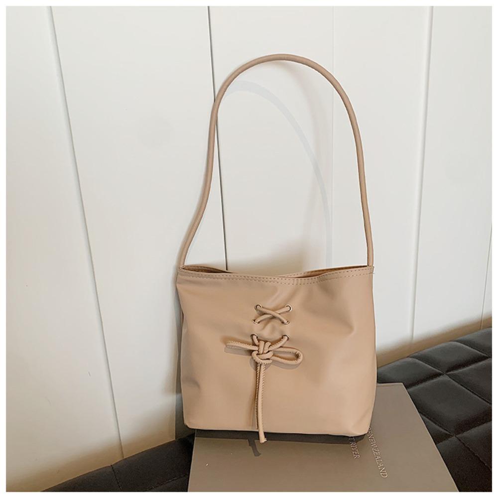 Ballet style women's bag 2026 new trend fashionable sweet handbag niche pearlescent texture shoulder bucket bag