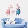Cute Cartoon Bunny Family Wall Stickers, Ins Style Self-Adhesive Decor for Kids Room Kindergarten Decoration