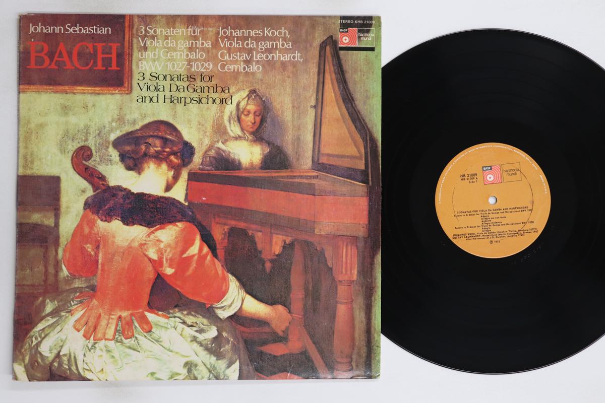 

LP Record JOHANNES KOCH, GUSTAV LEONHARDT - J S Bach 3 Sonaten Fur Viola Da Gam KHB21009 BASF 1973 US Classical Used