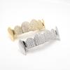 European & American Style Two-Tone Zirconia Vampire Fangs Grillz - Hip Hop Men's Nightclub Tooth Jewelry