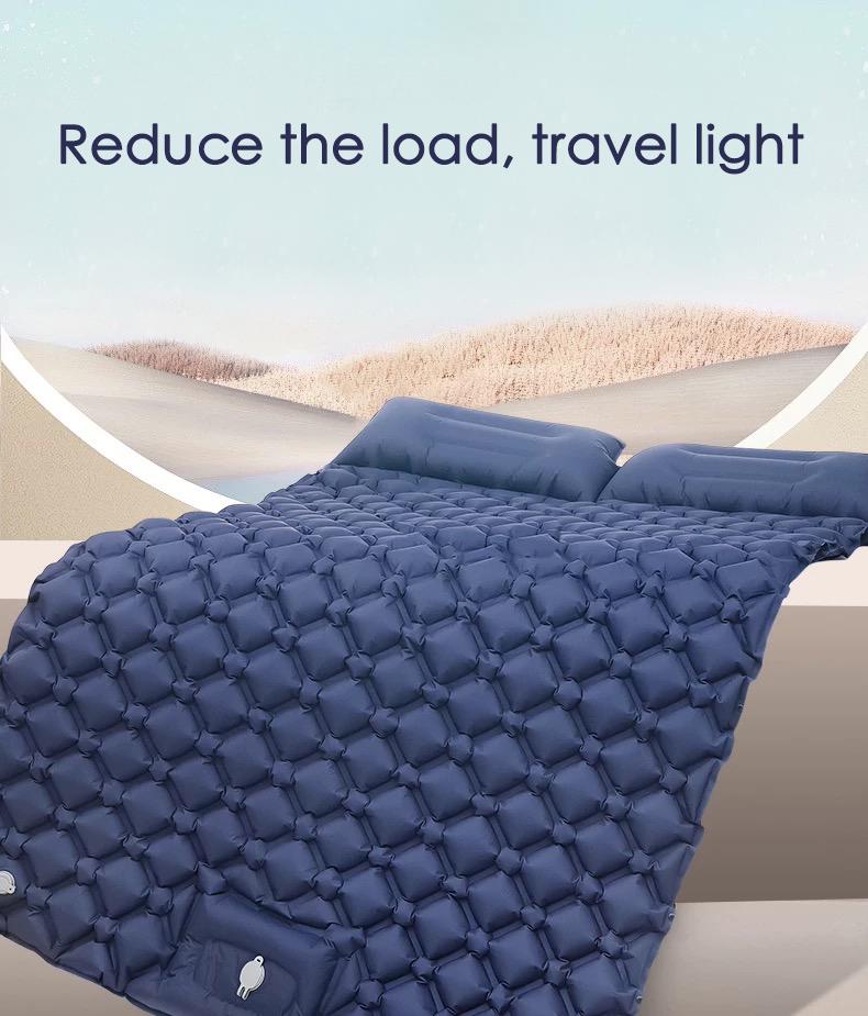 Outdoor Camping Doppelte aufblasbare Matratze Extra breite Schlafunterlage Ultraleichtes Klappbett Isomatte Auto Reise Matte