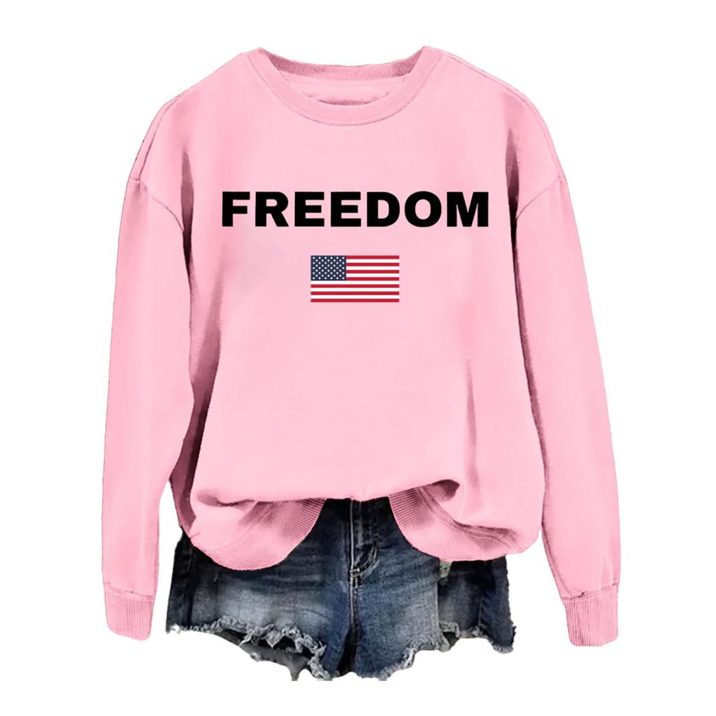 Women's Fashionable Casual Round Neck Loose Printed Long Sleeved Sweatshirt