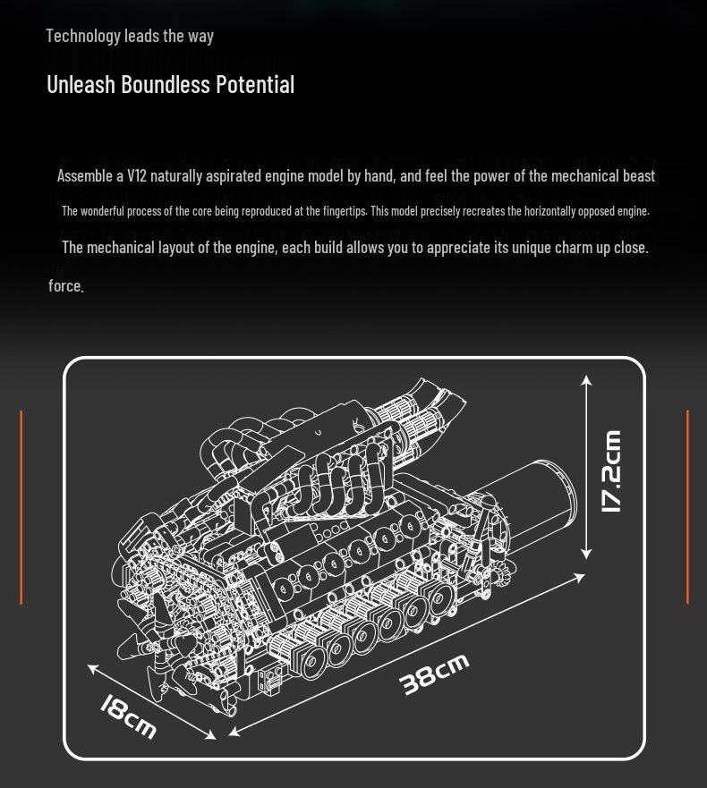 Yuxing 2025 V12 Engine Assembly Toy - Perfect Birthday Gift