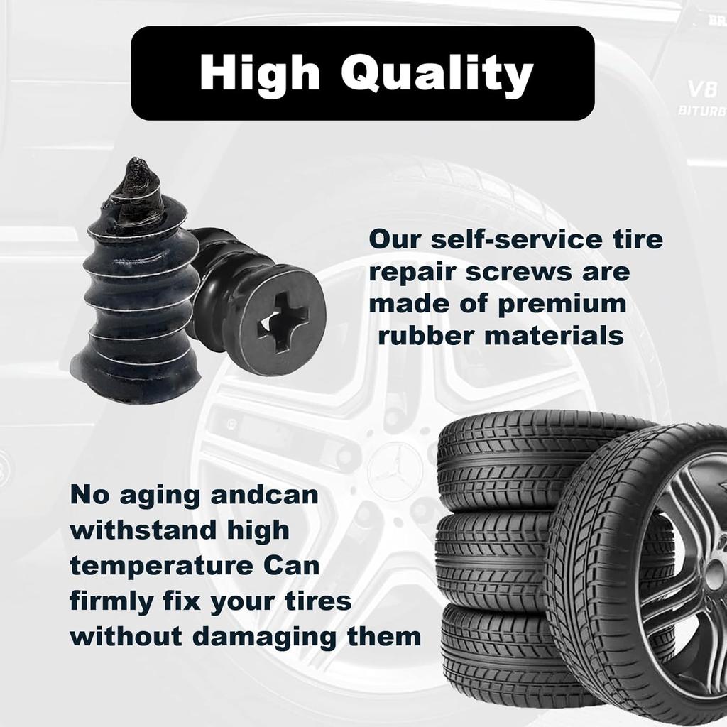 60Pcs Tire Repair Rubber Nail, Rubber Screw Tire Plugs Self-Service Vacuum Tire Repair Nail Kit Tires Quick Puncture Repair Tools For Auto