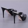 Slippers Women Summer High Heel Sandals New Black High Heels 12cm Club Sexy High Platform Thin Heels Party Girl Show Sandals